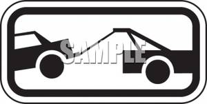 Car Being Towed By A Tow Truck   Royalty Free Clipart Picture