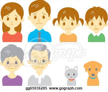 Clipart Family Members Faces Family Sad Expression