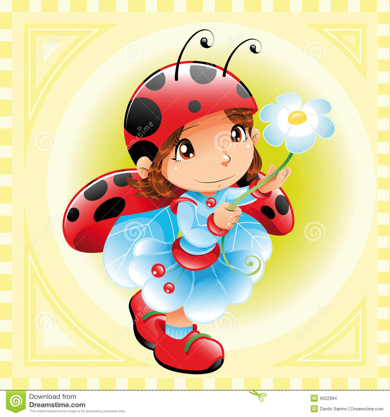 Funny Girl Ladybug Vector Image Software  Illustrator