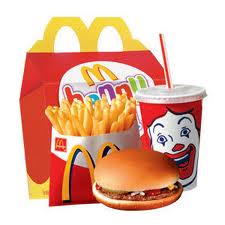 Mcdonald S Kids Happy Meal  Cheeseburger Fries And Chocolate Shake