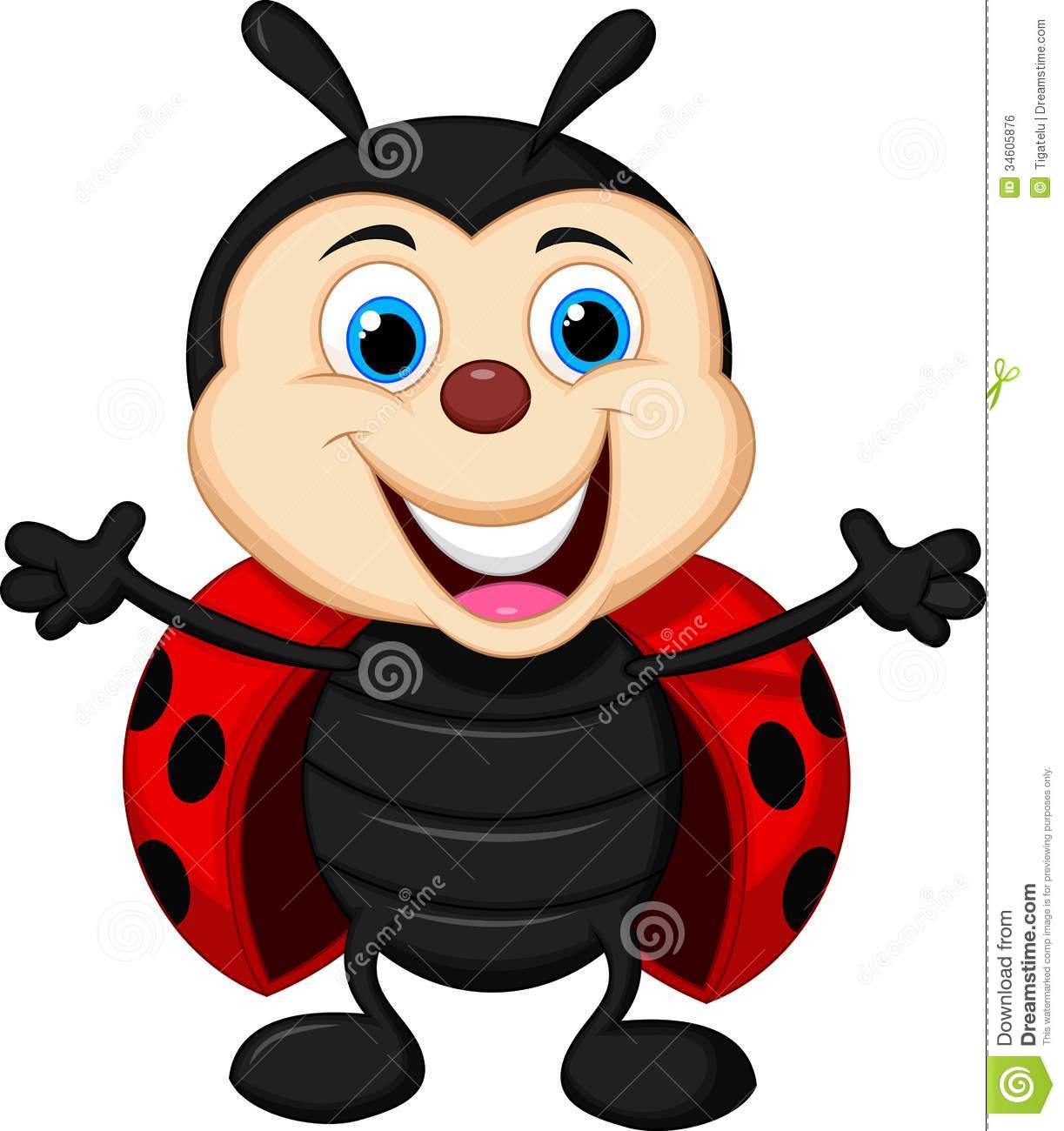 Royalty Free Stock Image  Happy Ladybug Cartoon