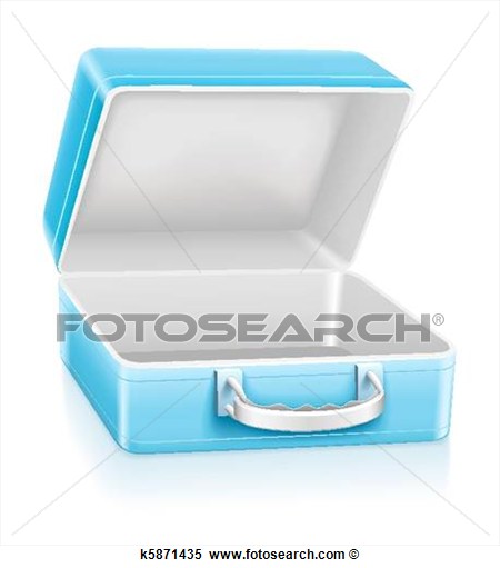 Stock Illustration   Empty Blue Lunch Box  Fotosearch   Search Clipart