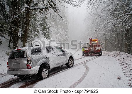 Stock Photo   Auto Accident In The Snow   Stock Image Images Royalty