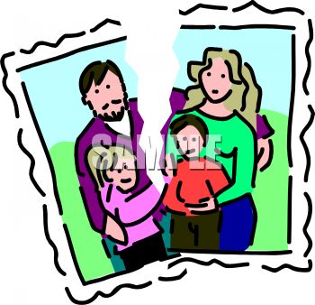 Torn Photograph Depicting Of A Family Split By Divorce   Royalty Free