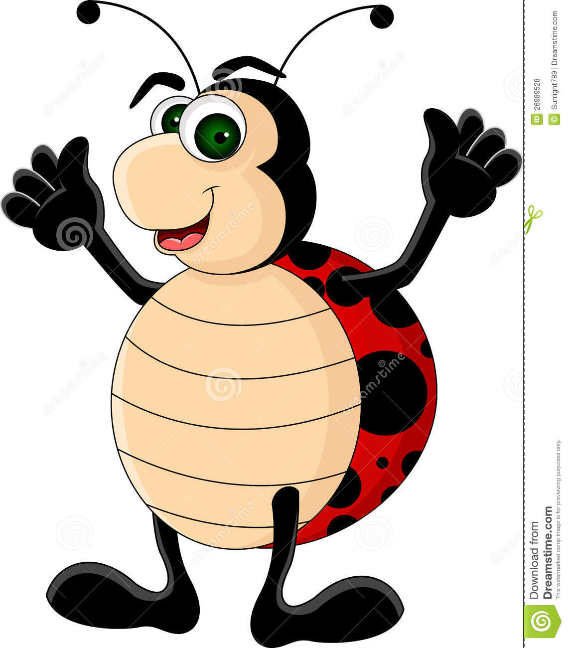 Vector Illustration Of Funny Ladybugs Cartoon