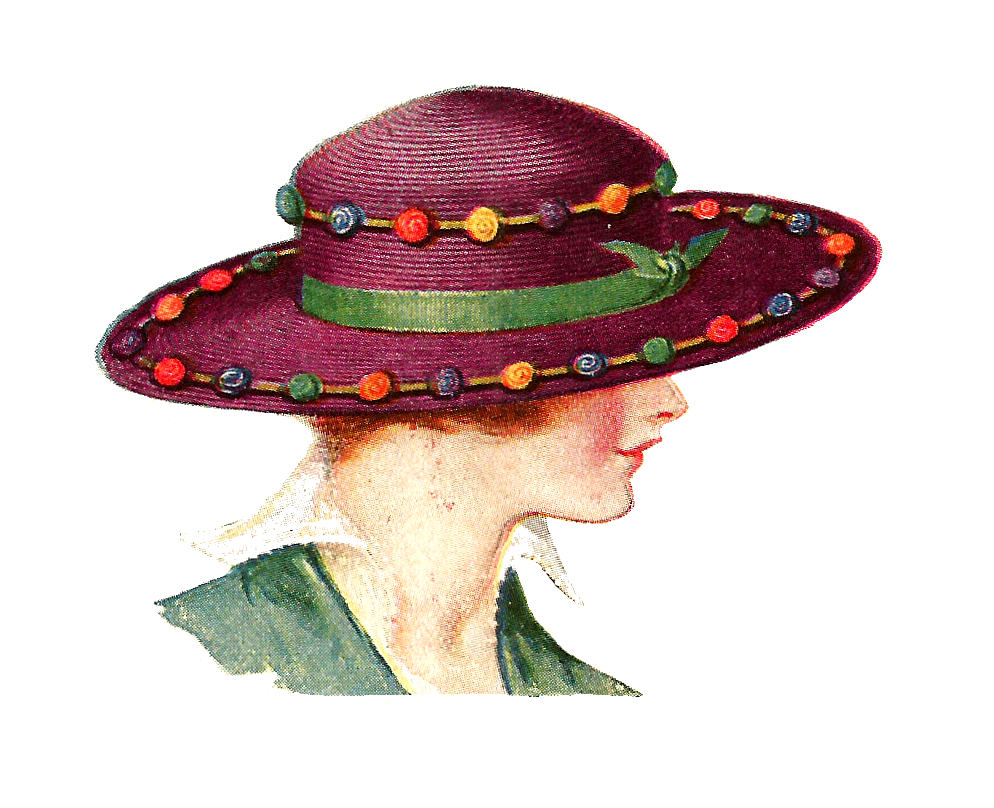 Free Fashion Clip Art  2 Vintage Fashion Graphics Of Women S Hats