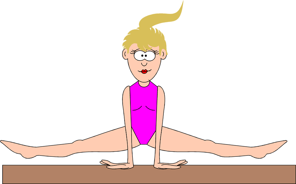Illustration Of A Woman Doing Gymnastics On A Balance Beam     9461
