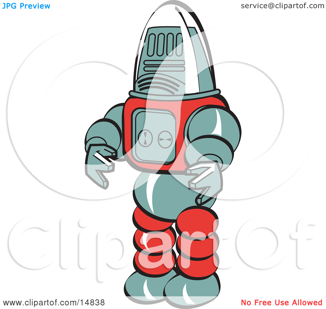 Robot Toy Retro Clipart Illustration By Andy Nortnik  14838