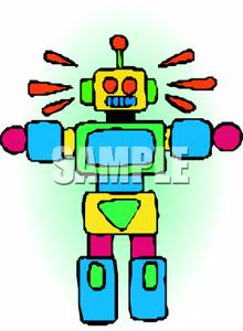 Toy Robot   Royalty Free Clipart Picture