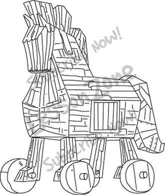 118381z01 Clipart Trojan Horse Bw01