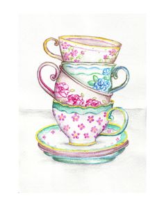 Tea Cup Art On Pinterest   Cup Art Coffee Cup Art And Printing