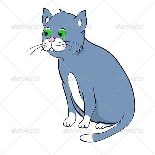 Blue Cat 5067196 Stock Vector Characters Animals Clip Purring Purr