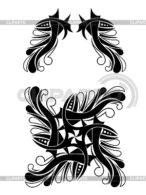 Elegant Black White Tribal Tattoo Design Palette Black And White Image