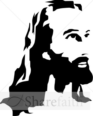 Black And White Christ Portrait   Jesus Clipart