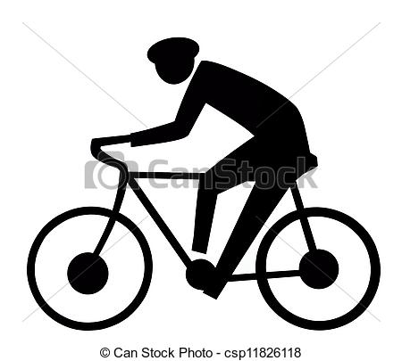 Clipart Of Bicycle Sign   Black And White Bicycle Sign Csp11826118