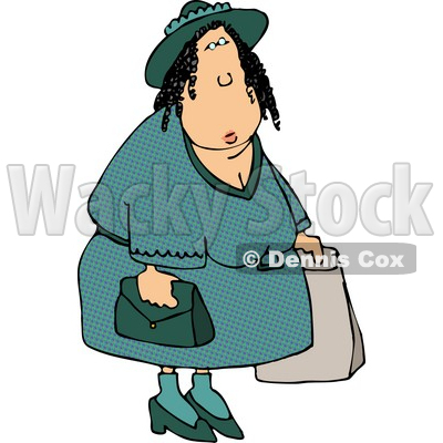Overweight Woman Shopping Around Clipart   Dennis Cox  4647