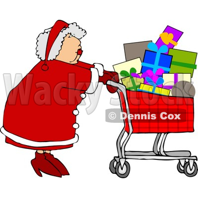 Shopping Cart Full Of Christmas Presents Clipart   Dennis Cox  5165