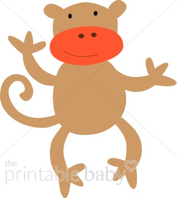 Silly Monkey Clipart   Baby Clipart