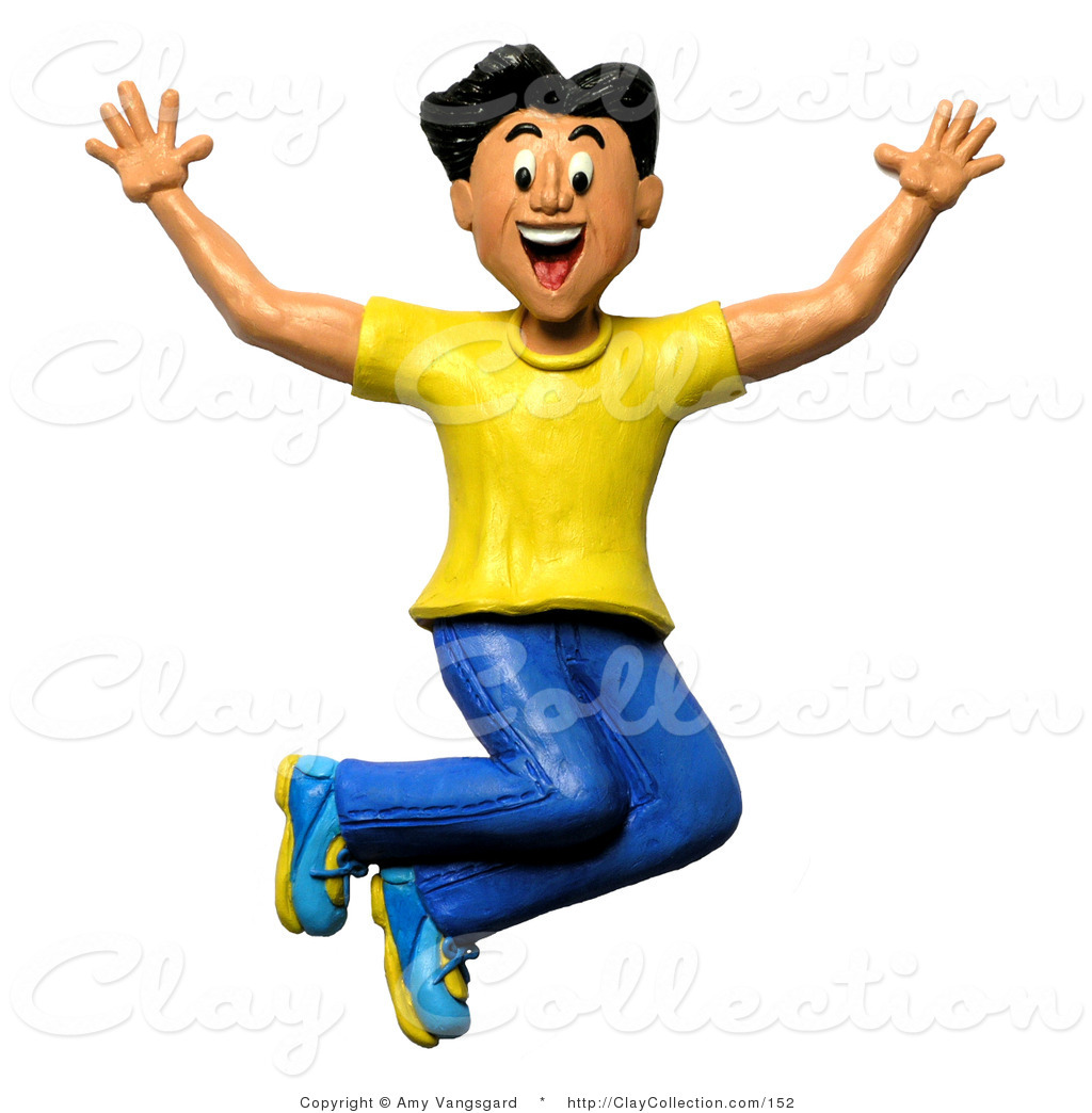 3d Happy And Energetic Cheering Man Jumping By Amy Vangsgard    152