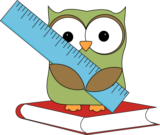 Owl Sitting On A Book With A Ruler Clip Art Image   Owl Sitting On A