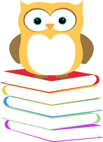 Owl Sitting On A Stack Of Books Clip Art Image   Yellow Owl Sitting On