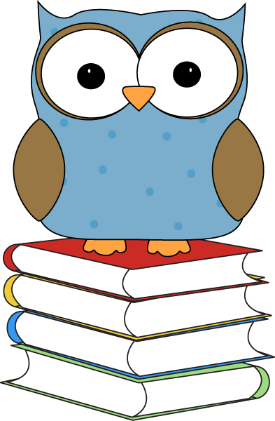 Owl Sitting On Books Clip Art   Polka Dot Owl Sitting On Books Image