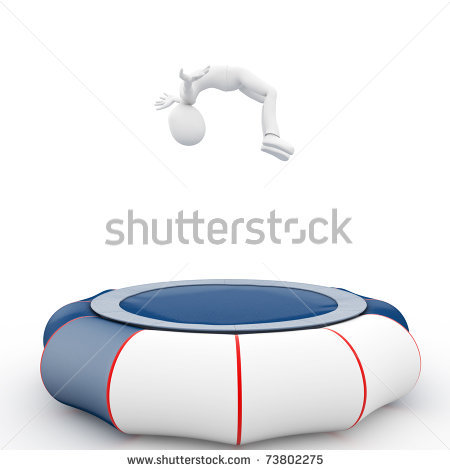 Person Jumping On Trampoline Clipart