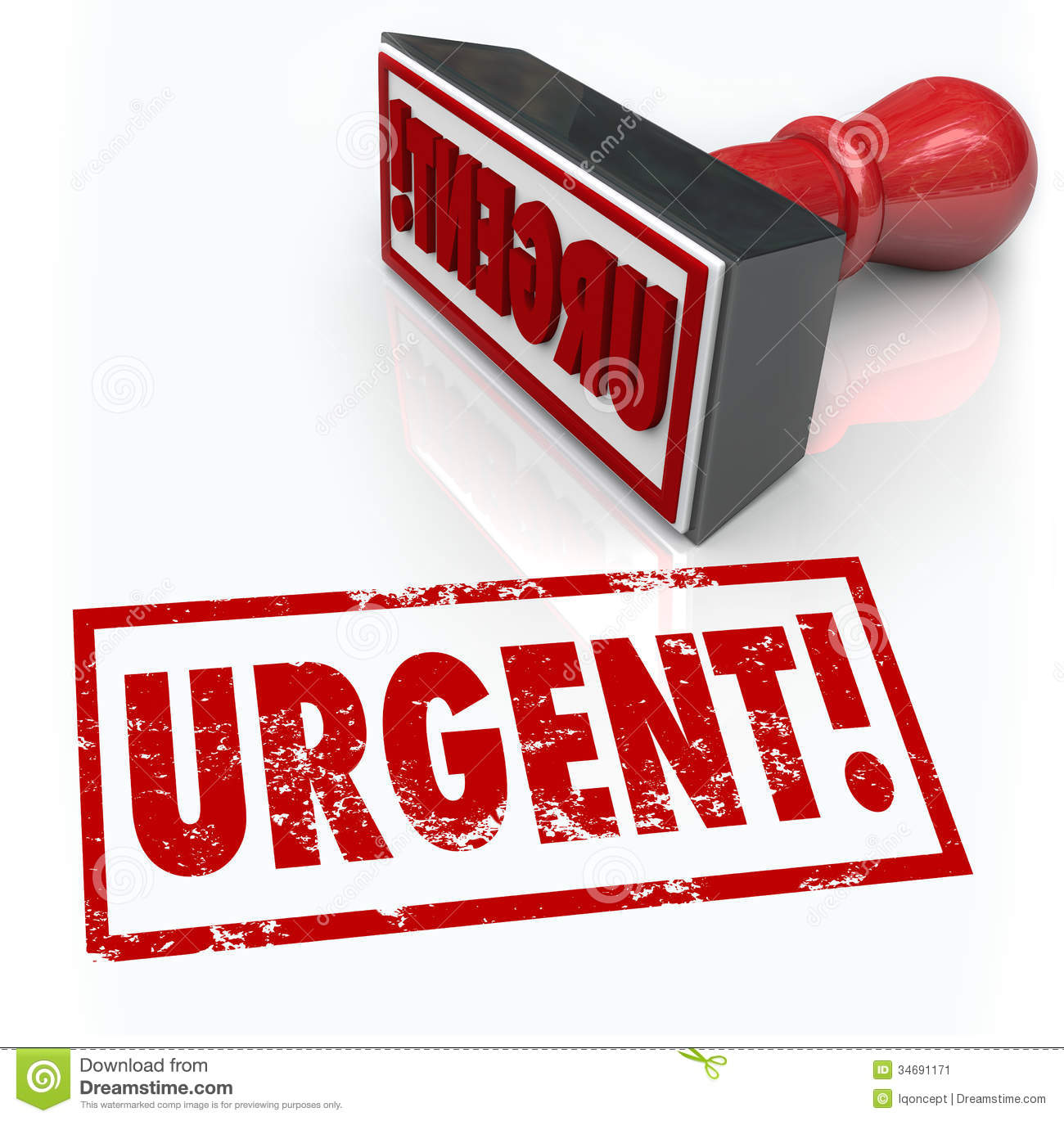 The Word Urgent On A Red Rubber Stamp To Illustrate An Emergency Or
