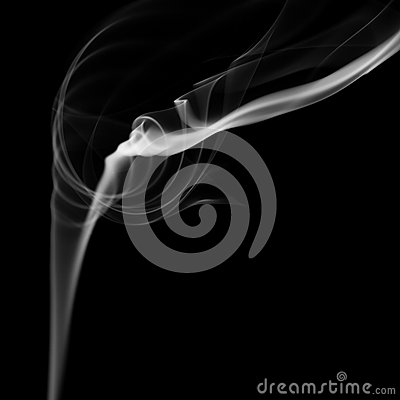 Abstract White Smoke Flow On Black Background