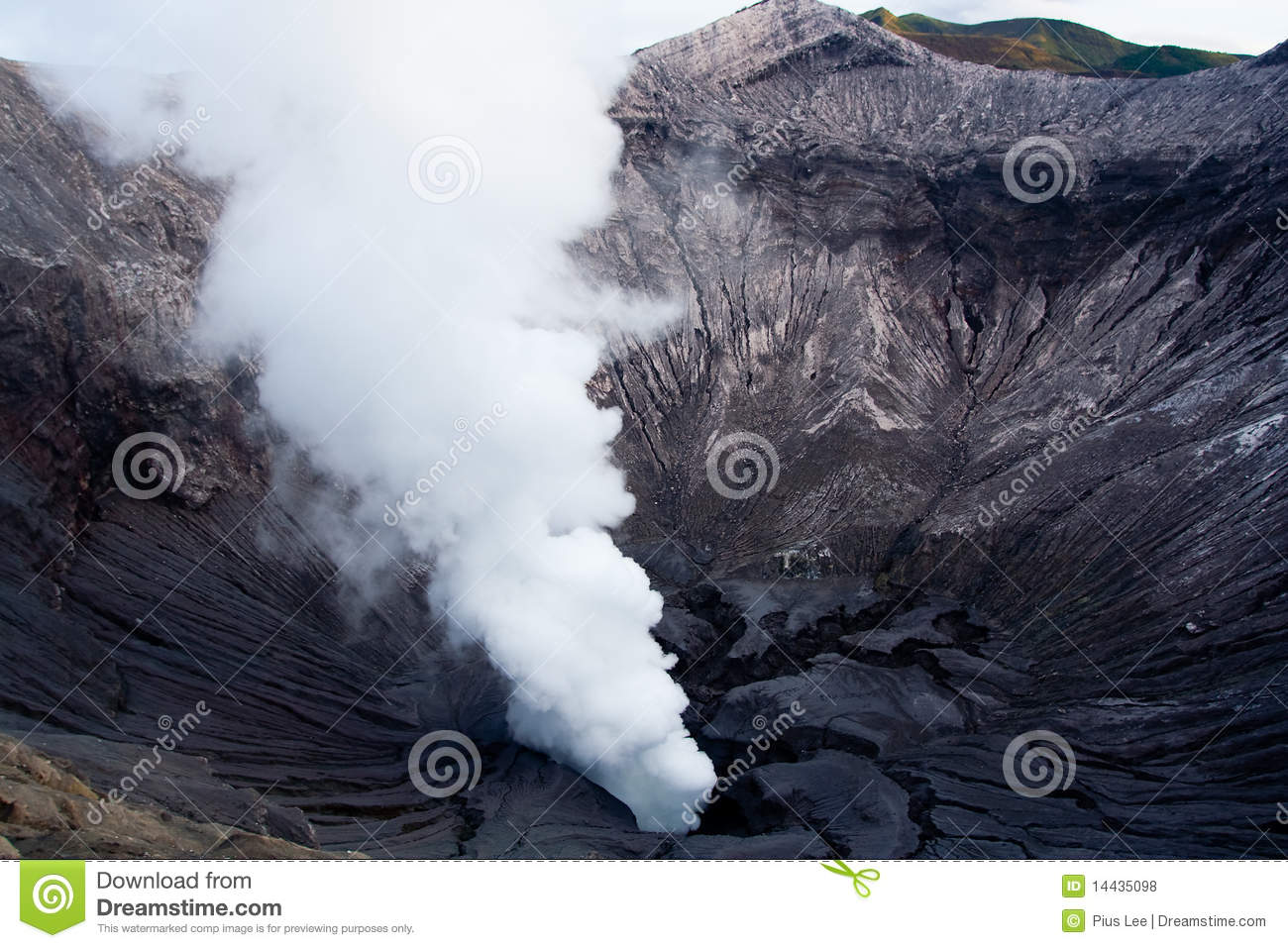 Smoke Plume Of Mt  Bromo Royalty Free Stock Photos   Image  14435098
