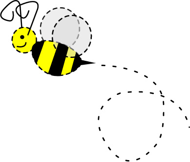 Bee With Trail Clipart   Free Clip Art Images