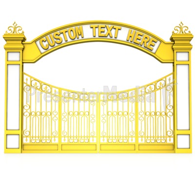 Custom Text Closed Gate Enterence   Signs And Symbols   Great Clipart
