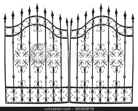 Iron Gate Full Vector Stock Vector Clipart Highly Detail Vectorized