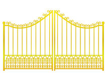 Isolated Closed Golden Gate Fence On White Vector Royalty Free Stock
