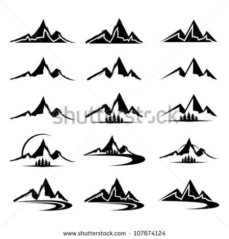 Mountain Trail Clipart Mountain Icon Clipart Set