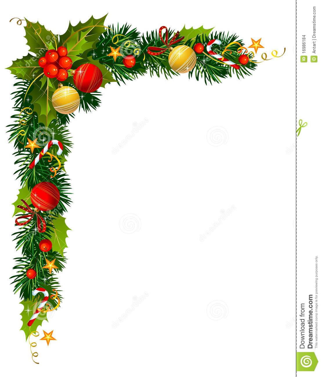 Christmas Corner Borders Clip Art Christmas Holly Branch In The