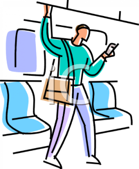 Guy Riding The Subway   Royalty Free Clip Art Picture