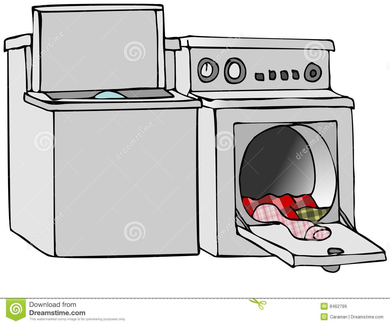 This Illustration Depicts A Washing Machine And Clothes Dryer With