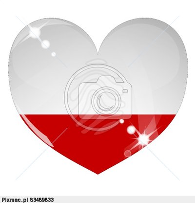 Vector Heart With Poland Flag Texture