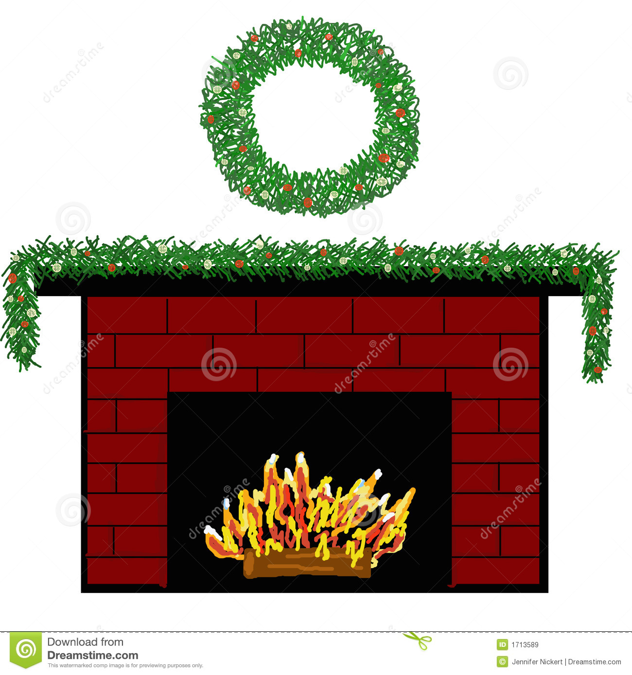 Brick Fireplace Clipart Fireplace Fire Clipart Holiday Fireplace    