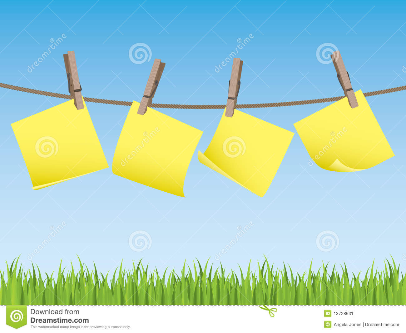 Clothes Line With Memo Notes  Please Check My Portfolio For More