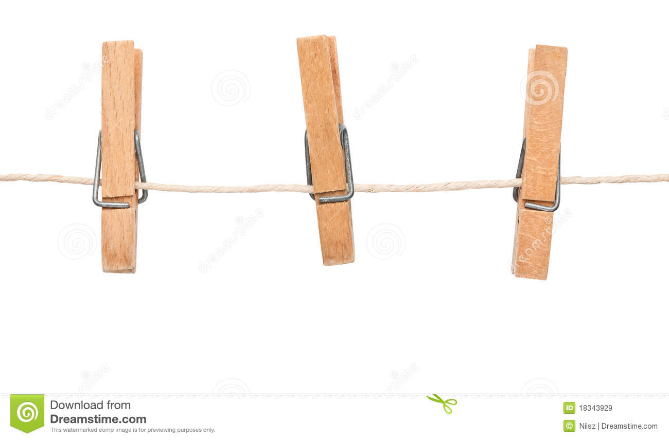 Clothespin On Clothesline Royalty Free Stock Images   Image  18343929