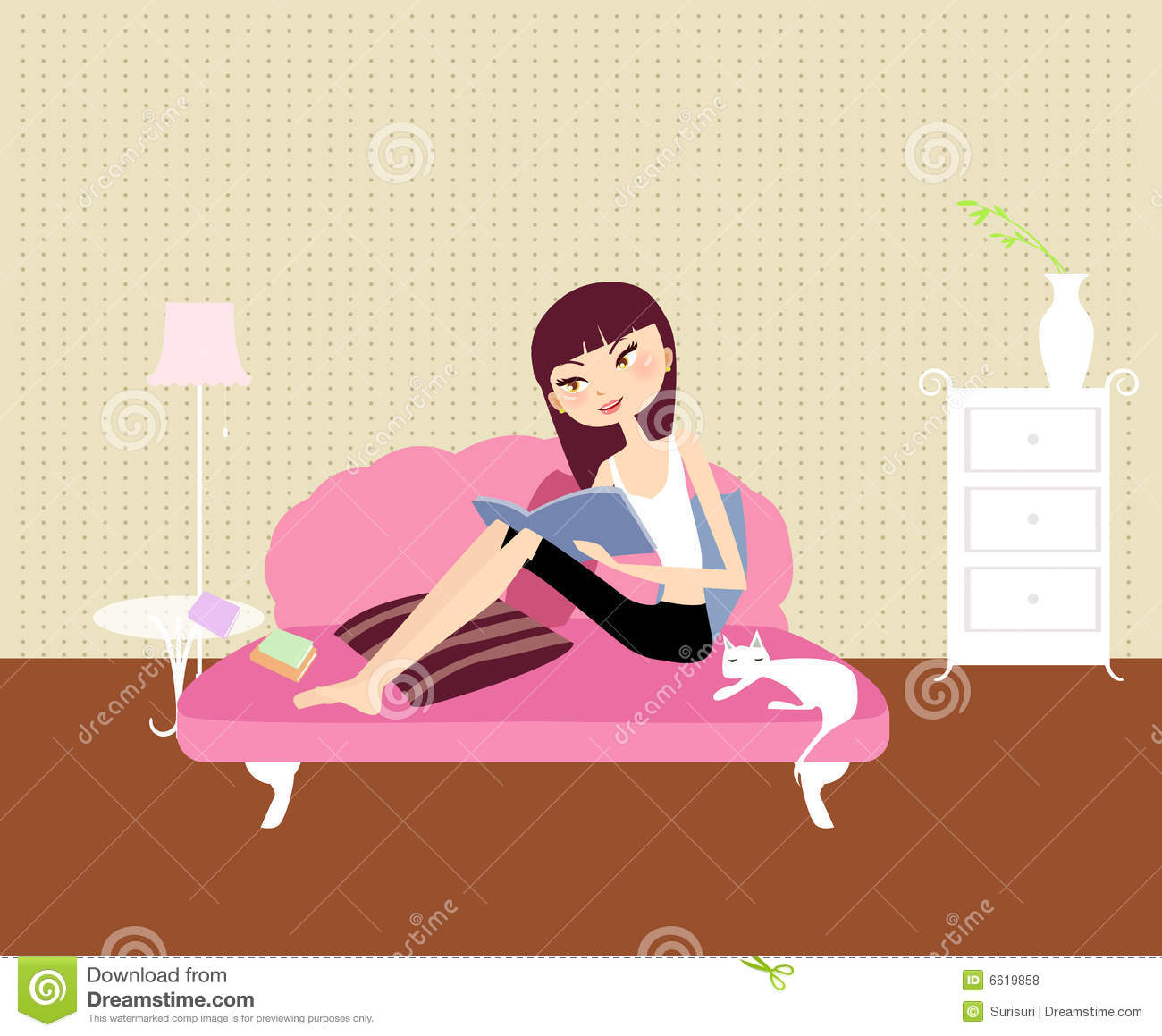 Girl Reading A Book Royalty Free Stock Photos   Image  6619858