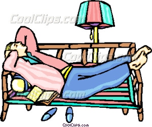 Man Napping On Couch Vector Clip Art