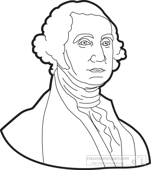 President George Washington Outline Clipart   Classroom Clipart