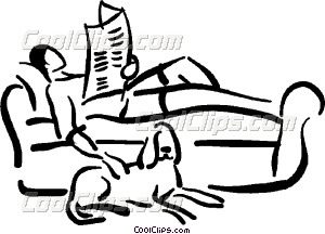 Relaxing On The Couch Vector Clip Art