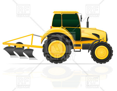 Tractor With Plow 46950 Download Royalty Free Vector Clipart  Eps