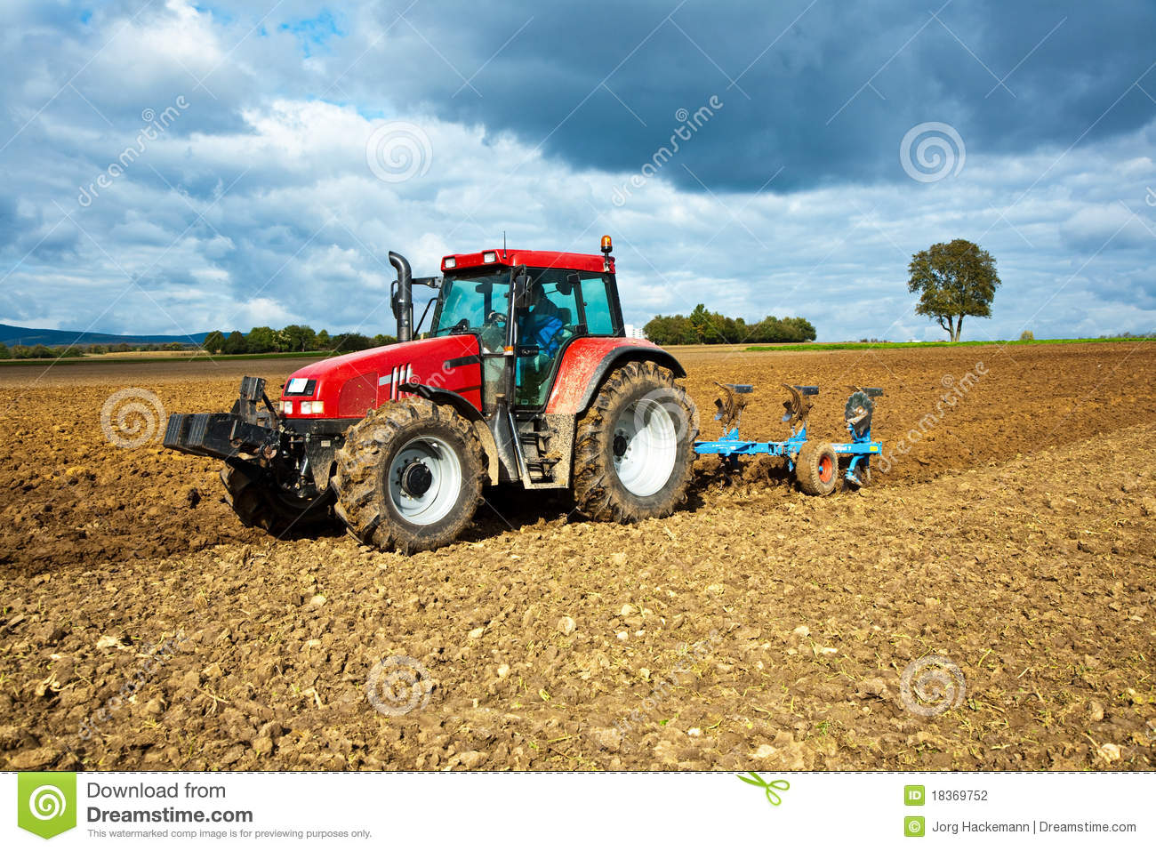 Tractor With Plow On Field Stock Photography   Image  18369752