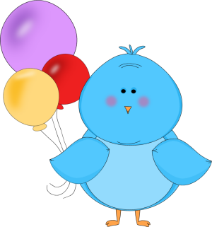 Bird And Balloons Clip Art Image   Blue Cute And Chubby Blue Bird    