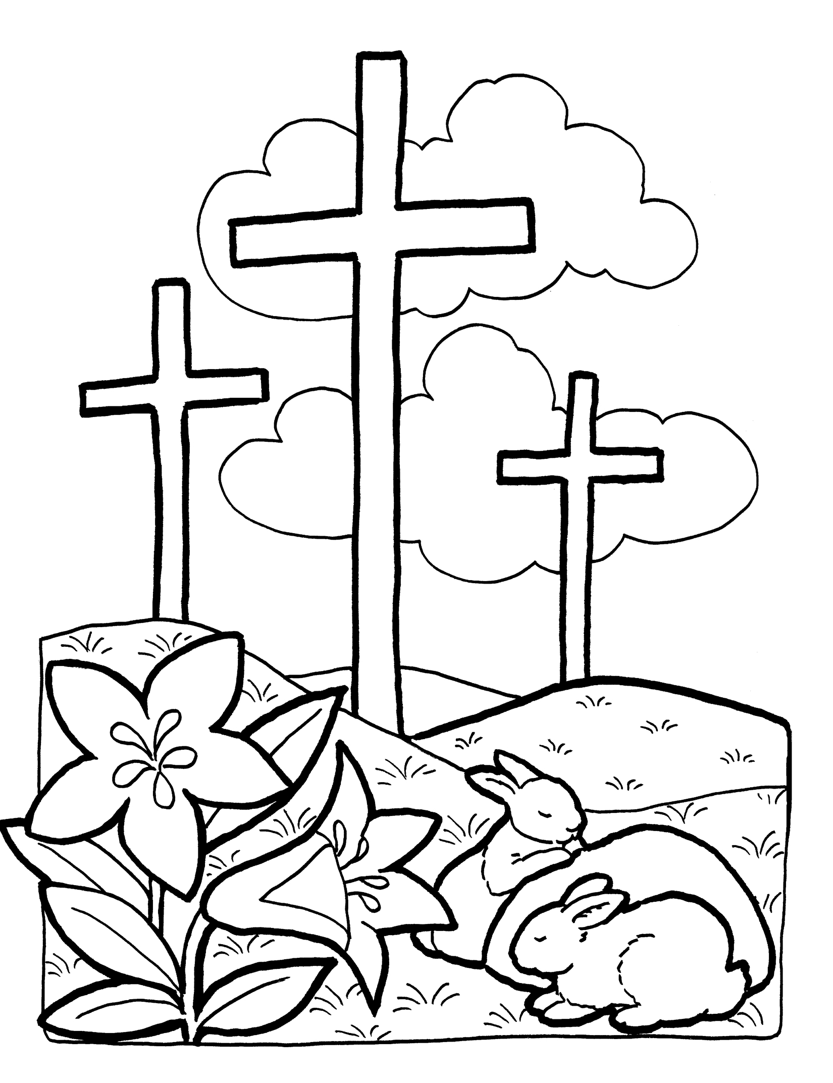 Easter Cross Colouring Pages  Page 2
